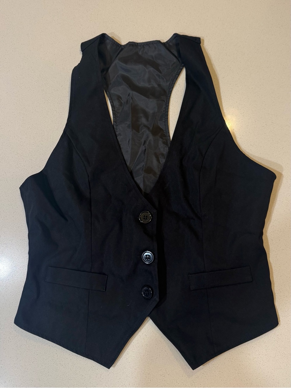 Women's Black Tailored Vest - Classic Dress Waistcoat size small NWT